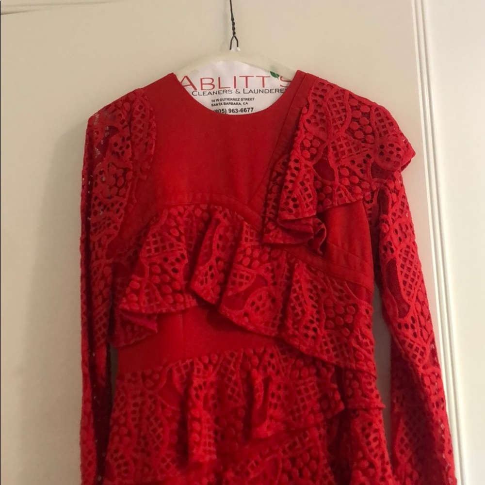 Aijek Red Ruffle Dress - Picture 2 of 5